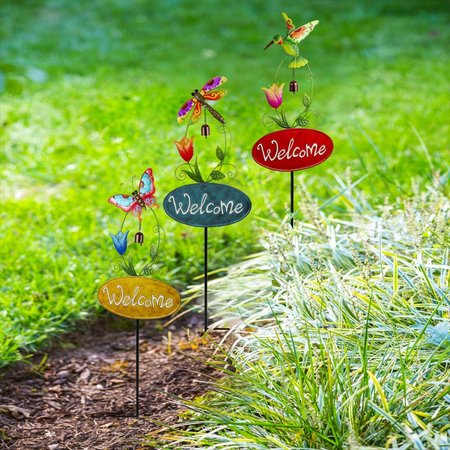 Meadowcreek Meadow Creek Assorted Iron 42 in. H Welcome with Bell Outdoor Garden Stake ZAC47M2159